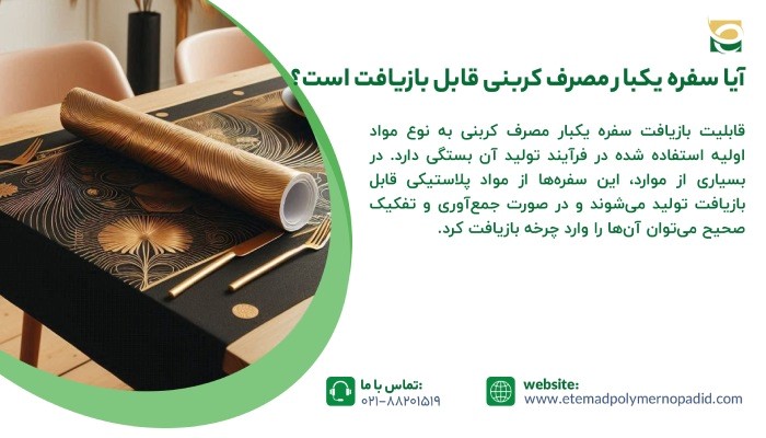 سفره یکبار مصرف کربنی قابل بازیافت